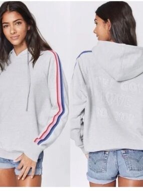 Spiritual Gangster I’ve Got Love For You Striped Hoodie Pullover, Large.